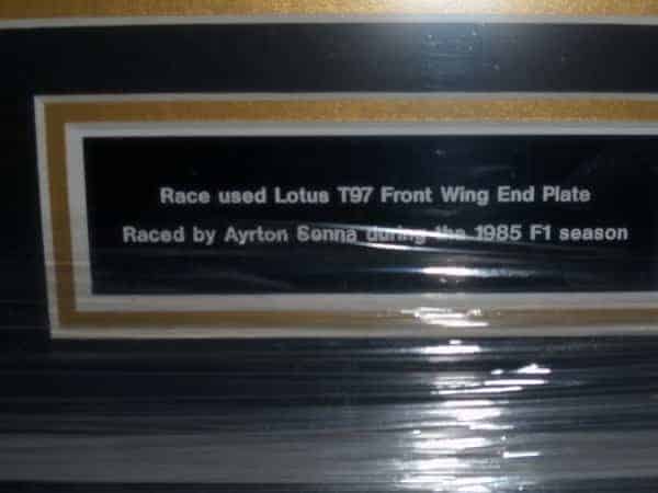 Framed Senna T97 Lotus FWEP. VERY RARE Formula 1 Memorabilia