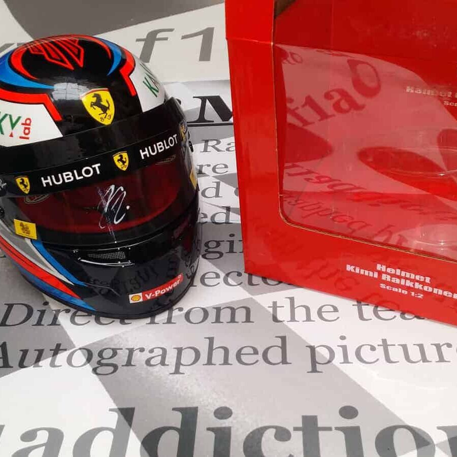 2018 official Ferrari 1/2 scale helmet signed by Riakkonen F1 Helmets
