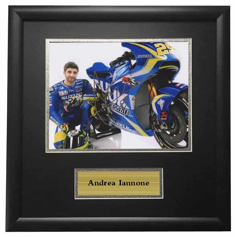 Andrea Iannone Autographed Signed Framed Photo MotoGP Art