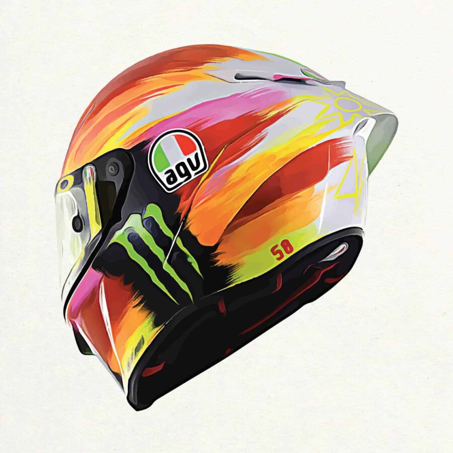 Valentino Rossi Mugello 2019 VR46 Moto GP Helmet Motorcycle Poster Motorbike MotoGP Art