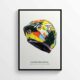 Valentino Rossi Winter Test 2019 VR46 Moto GP Helmet Motorcycle Poster Motorbike
