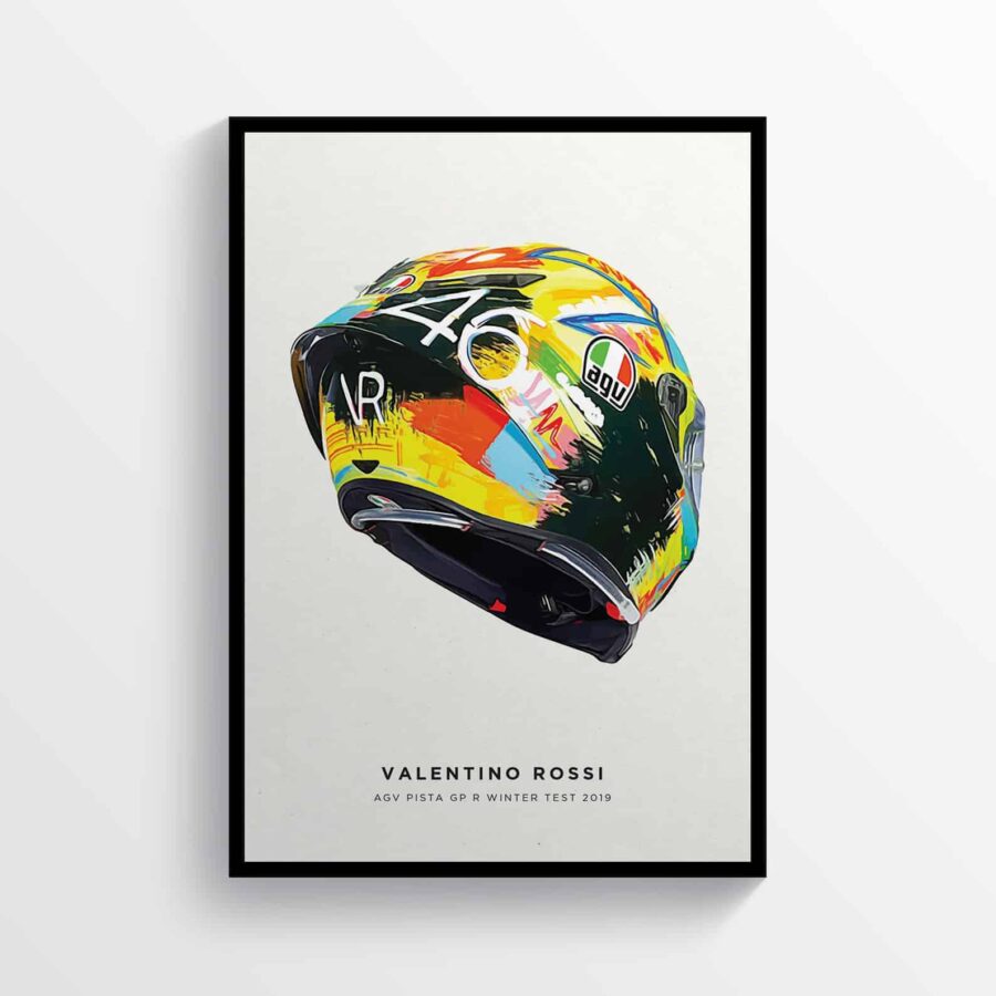 Valentino Rossi Winter Test 2019 VR46 Moto GP Helmet Motorcycle Poster Motorbike MotoGP Art
