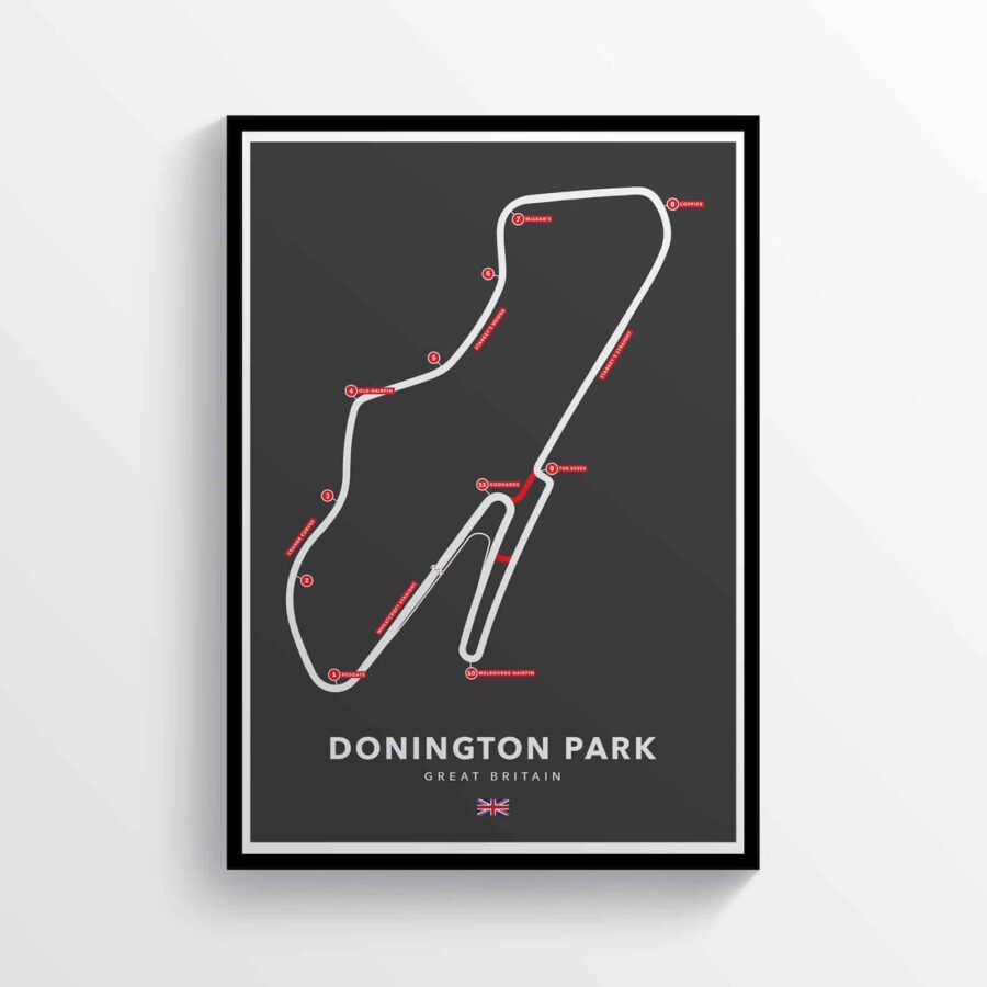 Donington Park, British Grand Prix, Formula 1, British Superbike Racing Track Poster F1 Art