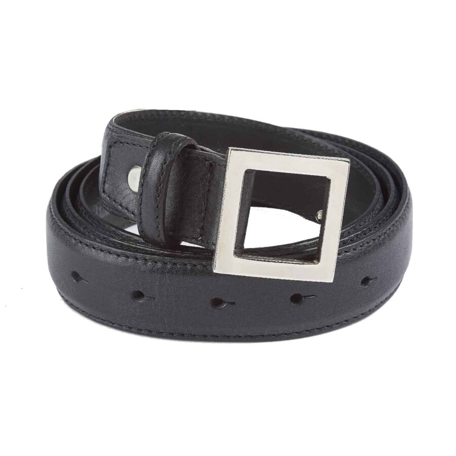 BELT Leather Black Made in Italy for Lancia Steel Buckle Comes in Gift Box Lancia