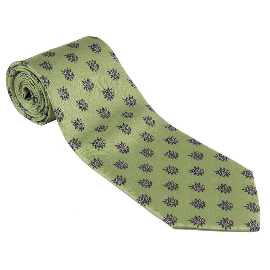 TIE 100% Silk Necktie Fiat WRC Rally Made By Conte of Florence Italy Green MotoGP Clothing & Merchandise