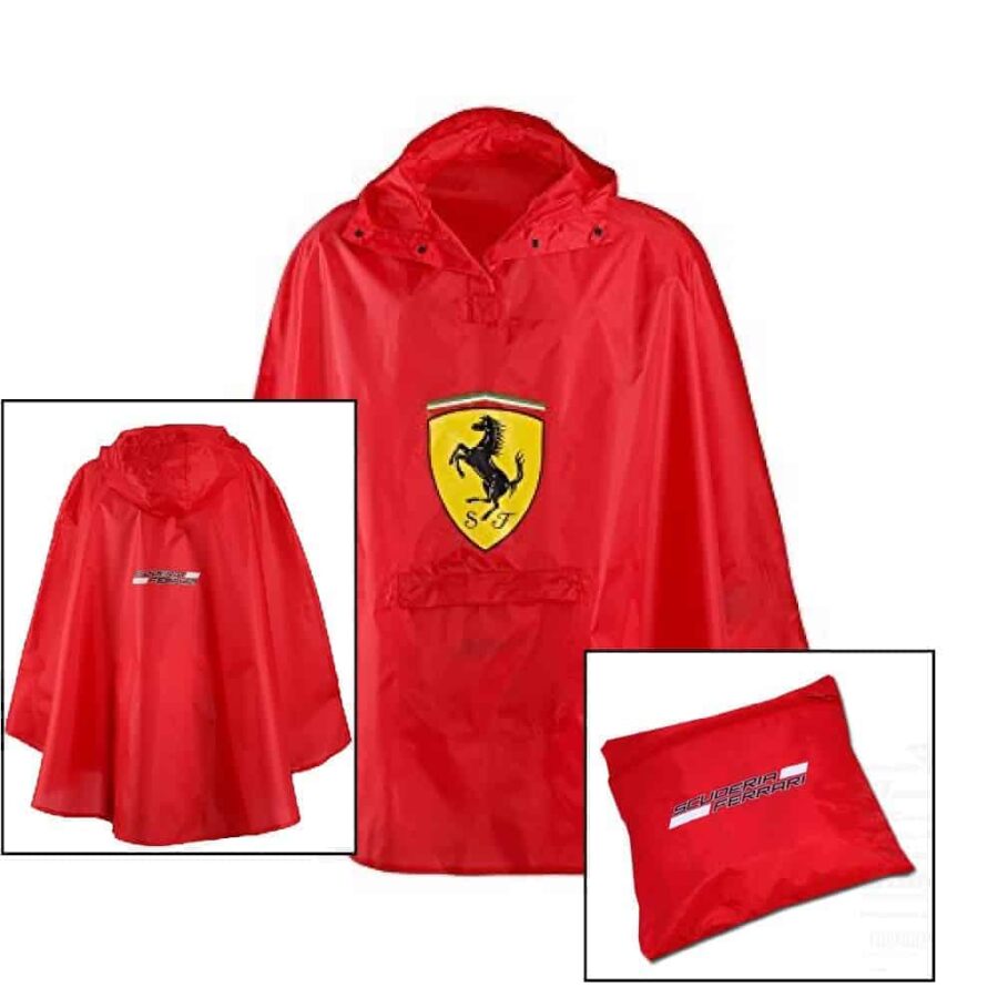 PONCHO 193-600 Lightweight Raincoat Formula One 1 Scuderia Ferrari F1 Team NEW Ferrari F1 Memorabilia