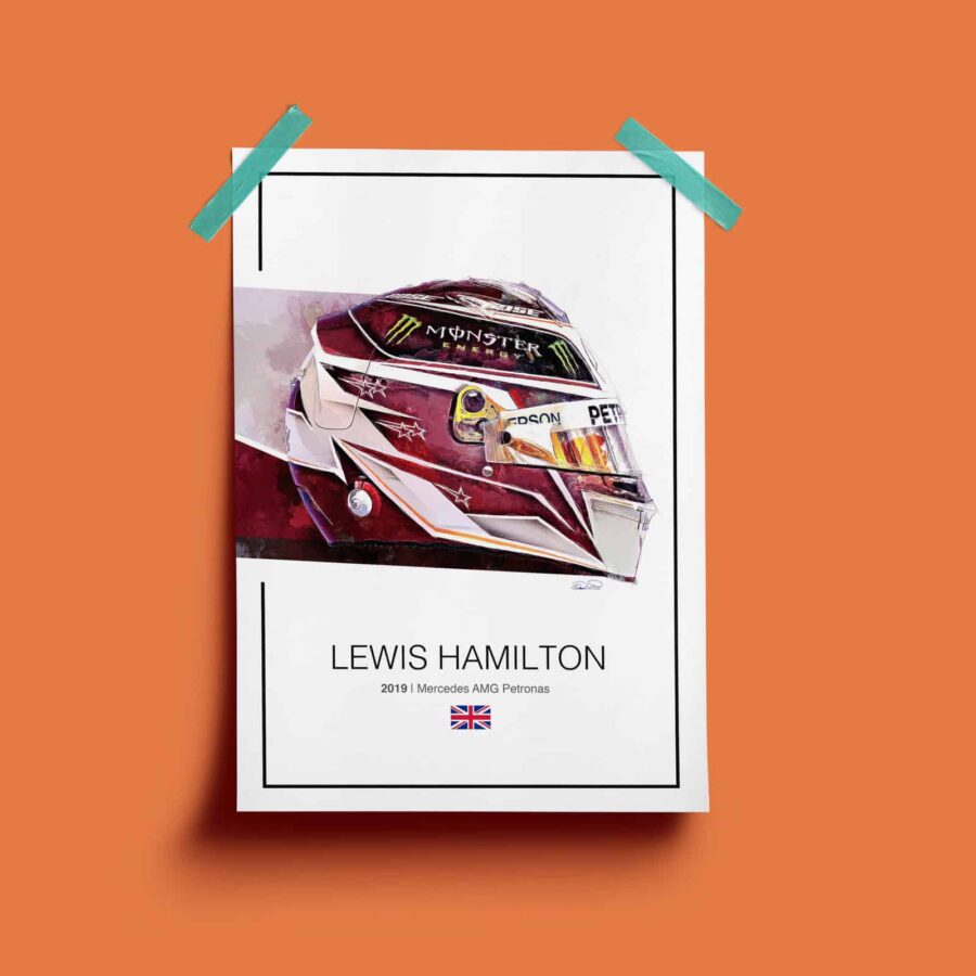 Lewis Hamilton 2019 Helmet Print (50 Edition) F1 Helmets