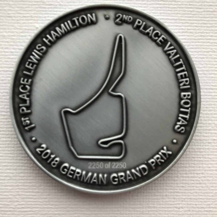 Genuine Mercedes Benz Commemorative F1 Medal from 2018 German GP (2250 of 2250) F1 Gifts