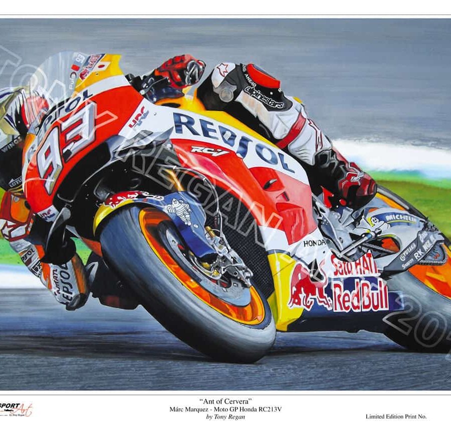 Marc Marquez "Ant of Cervera" MotoGP Honda RC213V Limited Edition Art Print Marc Marquez