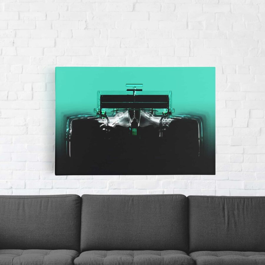 Mercedes F1 inspired silhouette wall canvas F1 Art
