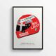 Sebastian Vettel 2019 Niki Lauda Tribute Helmet Formula 1 F1, Grand Prix Poster Racing Print