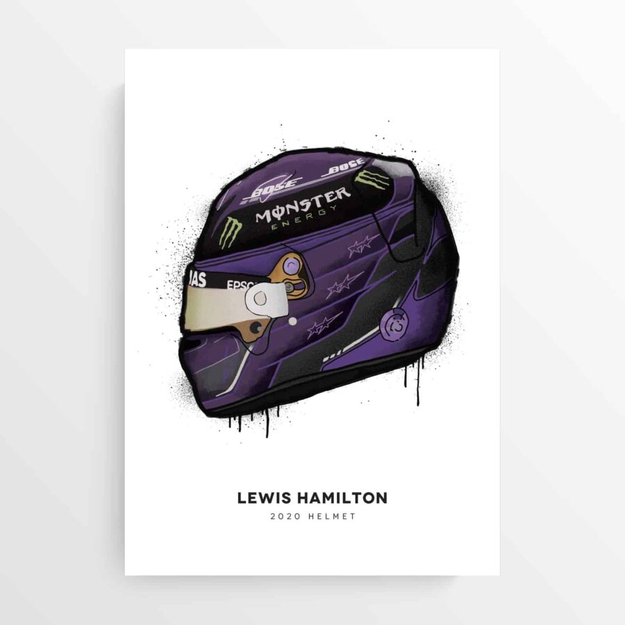 Lewis Hamilton 2020 Black Lives Matter Formula 1 Helmet (White) F1 Art
