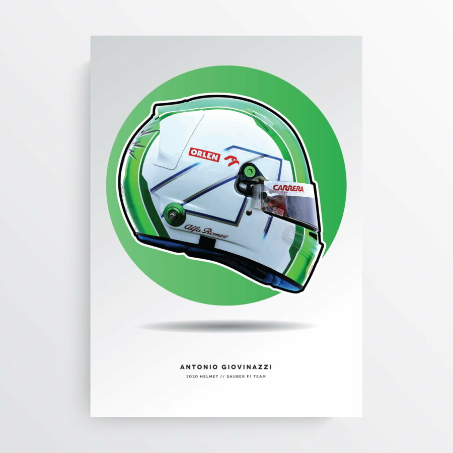 Antonio Giovanazzi 2020 Formula 1 Helmet Print F1 Art