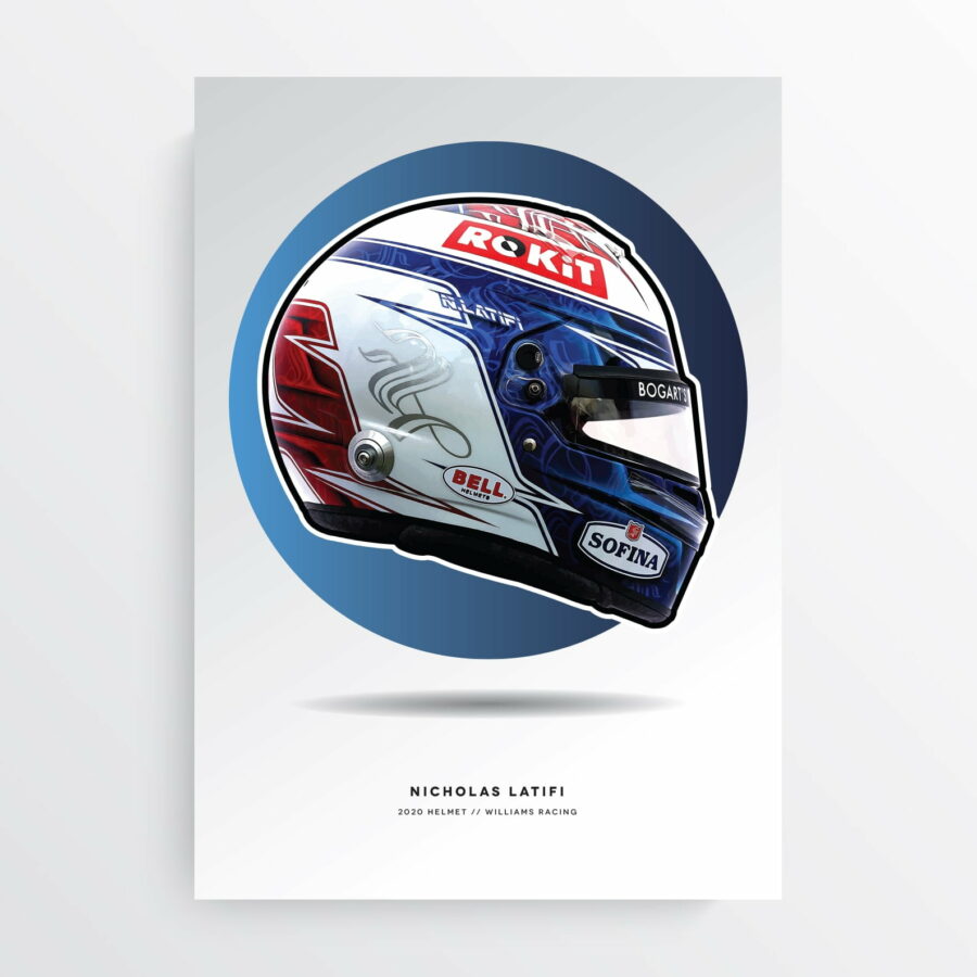 Nicholas Latifi 2020 Formula 1 Helmet Print F1 Art