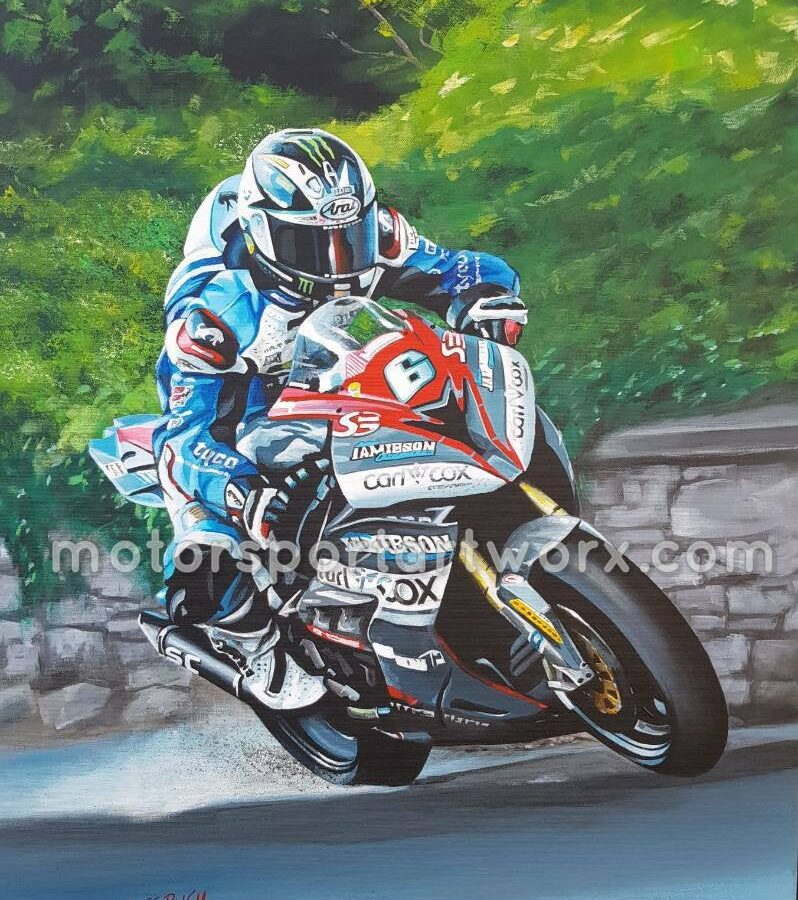 Michael Dunlop Limited edition art print by Jeff Rush Motorcycle racing poster Road racing poster TT poster UGP poster gifts for bikers Michael Schumacher
