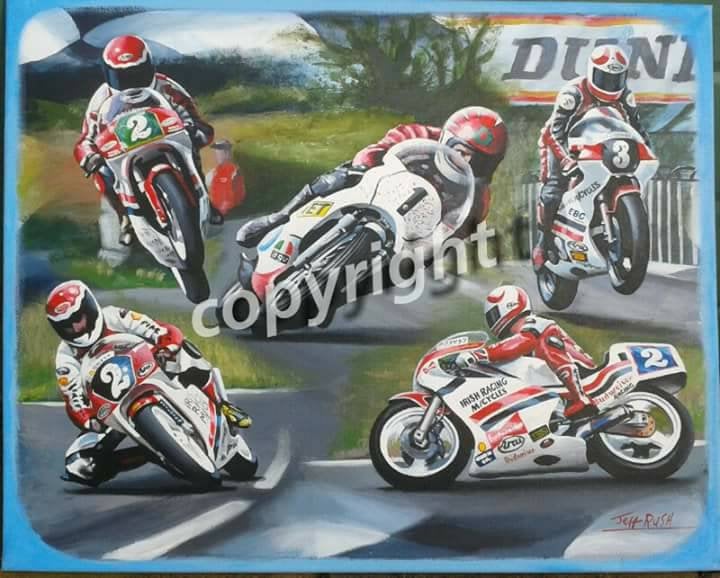 Irish Racing Motorcycles limited edition art print by Jeff Rush Motorcycle racing poster road racing poster TT poster gifts for bikers MotoGP Art