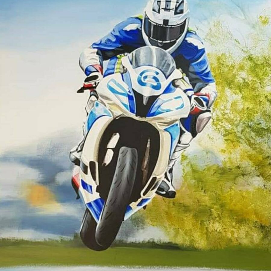 William Dunlop limited edition print by Jeff Rush Motorcycle racing poster isle of man TT poster road racing poster motorbike wall art MotoGP Art