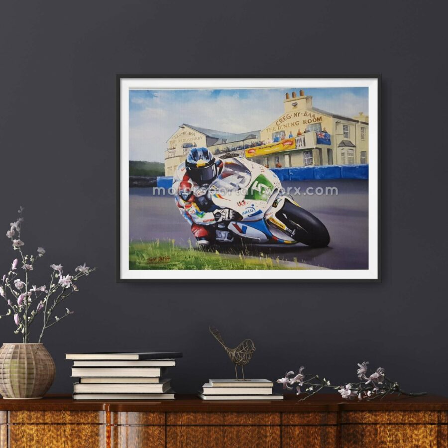 Bruce Anstey limited edition art print by Jeff Rush Motorcycle racing poster road racing poster isle of man TT poster gifts for bikers MotoGP Art