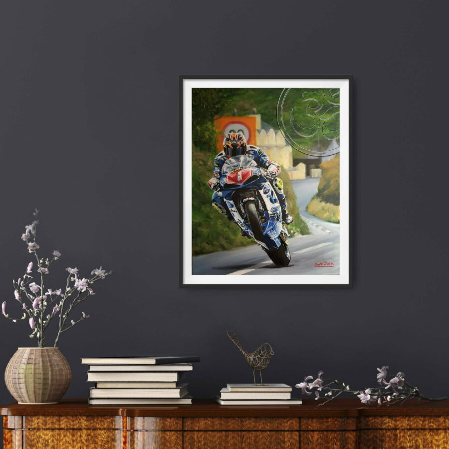 David Jefferies limited edition art print by Jeff Rush Motorcycle racing poster road racing poster isle of man TT poster gifts for bikers MotoGP Art