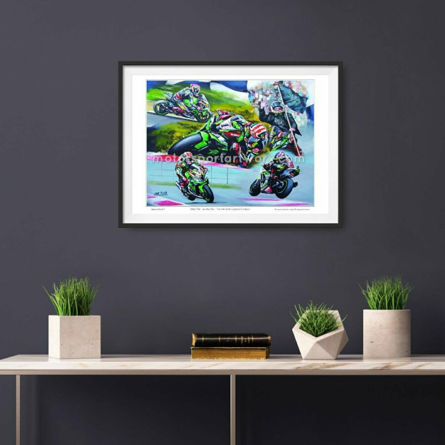 Jonathan Rea Limited edition art print by Jeff Rush Motorcycle racing poster Road racing poster WSB poster gifts for bikers MotoGP Art
