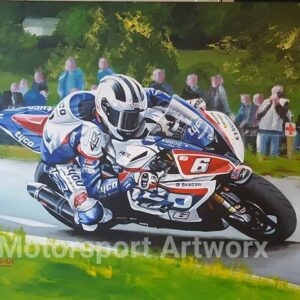 William Dunlop Limited edition art print by Jeff Rush Motorcycle racing poster Road racing poster TT poster gifts for bikers MotoGP Art by Motorsport Artworx