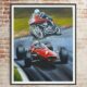 John Surtees limited edition art print by Jeff Rush Motorcycle racing poster F1 poster Road racing poster gifts for bikers