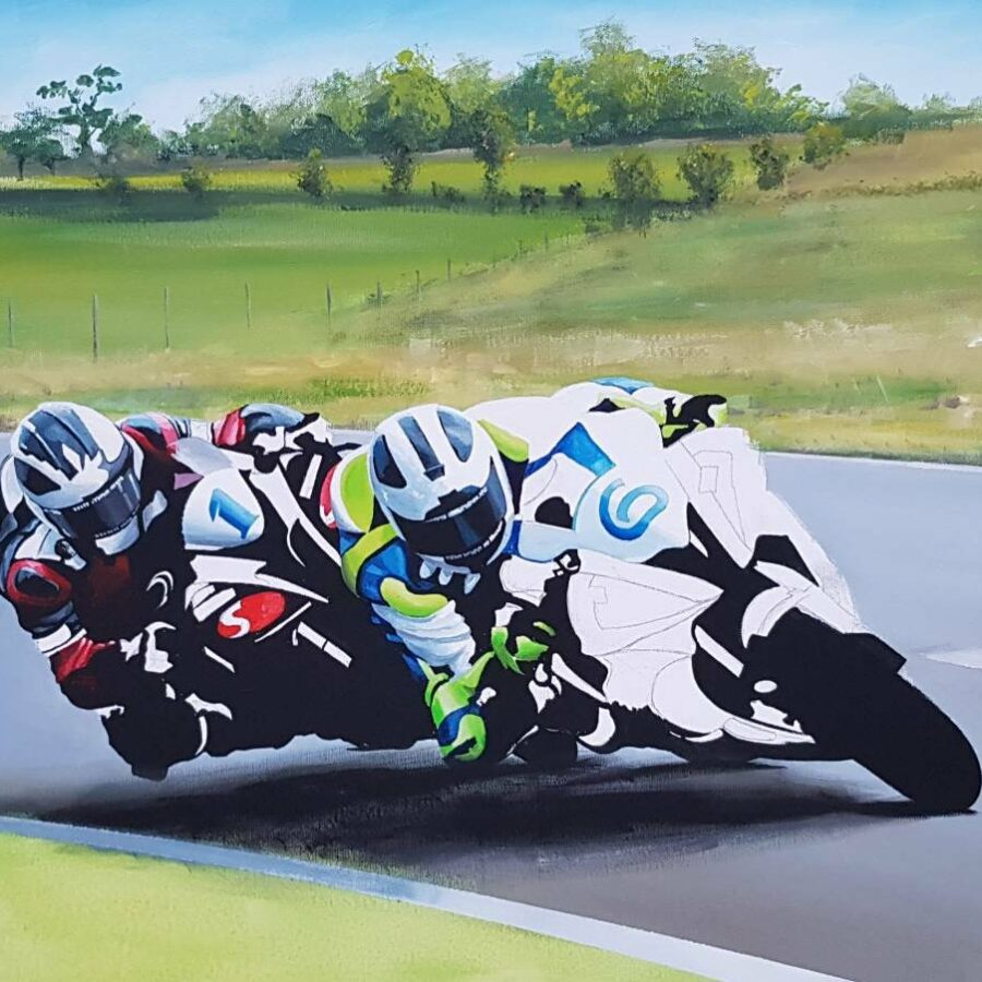 William and Michael Dunlop, limited edition art print by Jeff Rush Motorcycle racing poster Road racing poster TT poster gifts for bikers Michael Schumacher