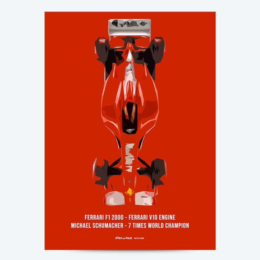 FERRARI F1 2000 - V10 engine MICHAEL SCHUMACHER - 7 TIMES WORLD CHAMPION F1 Art