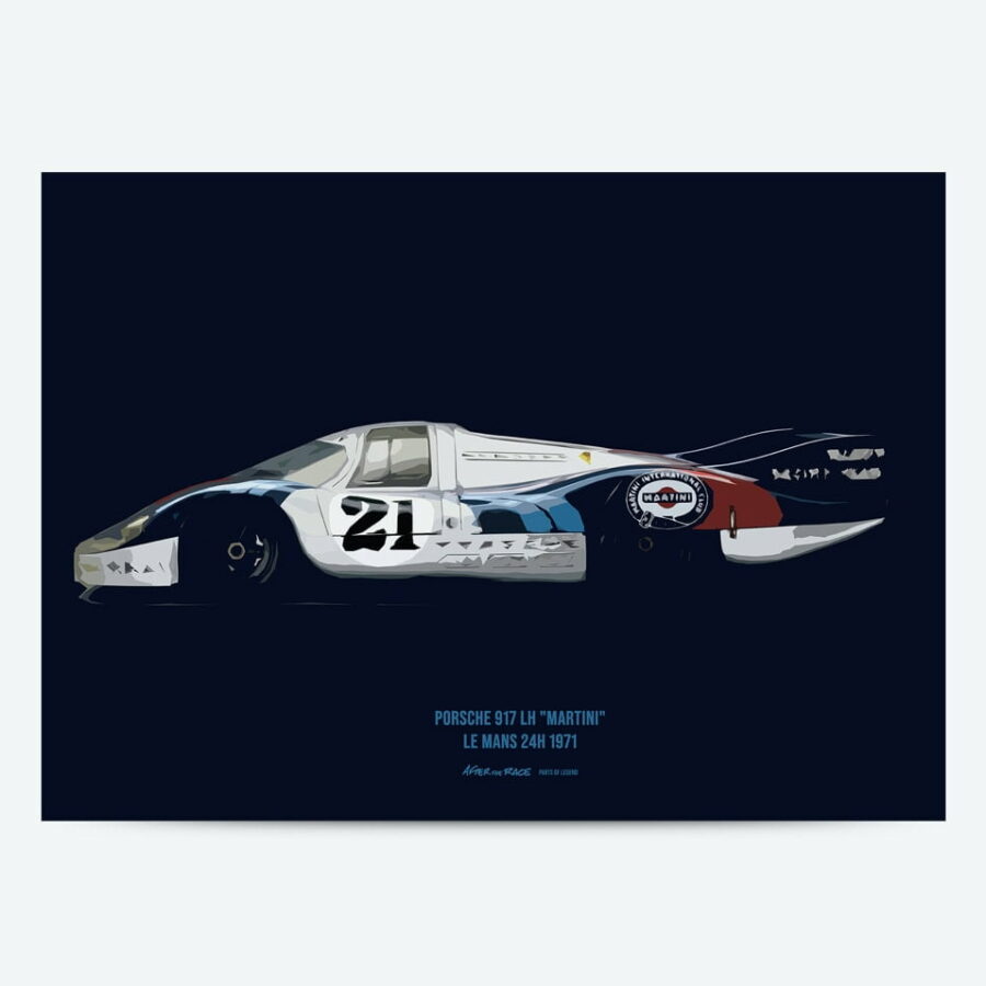 PORSCHE 917 K "MARTINI" NR 21 1971 LE MANS 24H - Artwork, Posters, Print Automotive