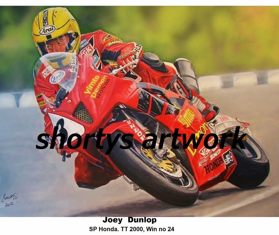 Joey Dunlop SP 1 Honda TT 2000 Sports Car Racing Fine Art Originals
