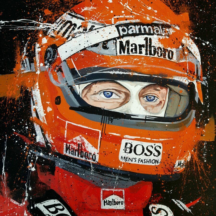 Niki Lauda 01 Artist Embellished Print By Sean Wales F1 Art