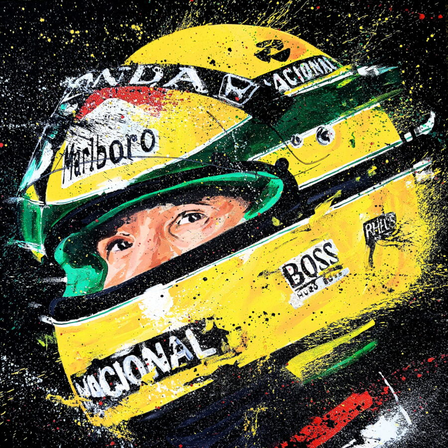 Ayrton Senna 03 Artist Embellished Print By Sean Wales Ayrton Senna