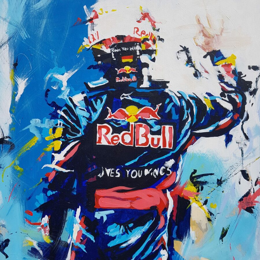 Sebastian Vettel 01 Artist Embellished Print By Sean Wales F1 Art