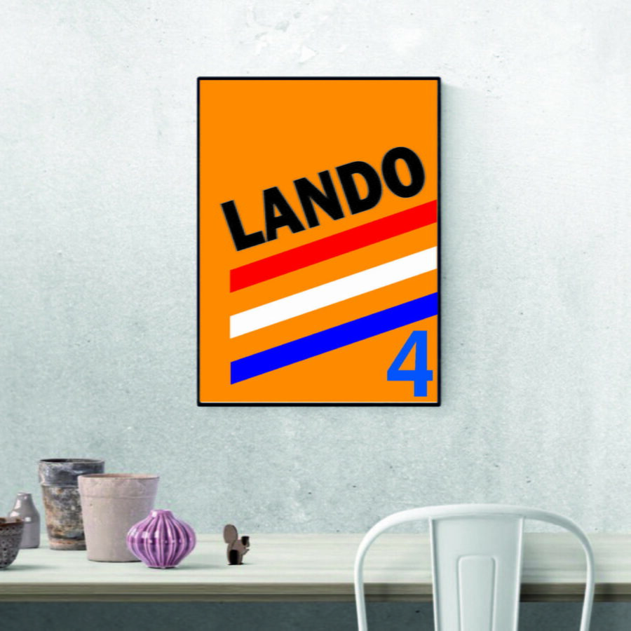Lando Norris F1 Art Work Formula One prints and posters Official Motorsport Merchandise