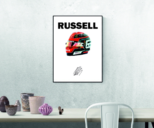 George Russell Mercedes helmet print - 2021 F1 Formula One poster F1 artwork f1 prints F1 Accessories