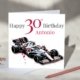 Alfa Romeo Racing Formula One F1 Birthday Card Personalise with Age and Name
