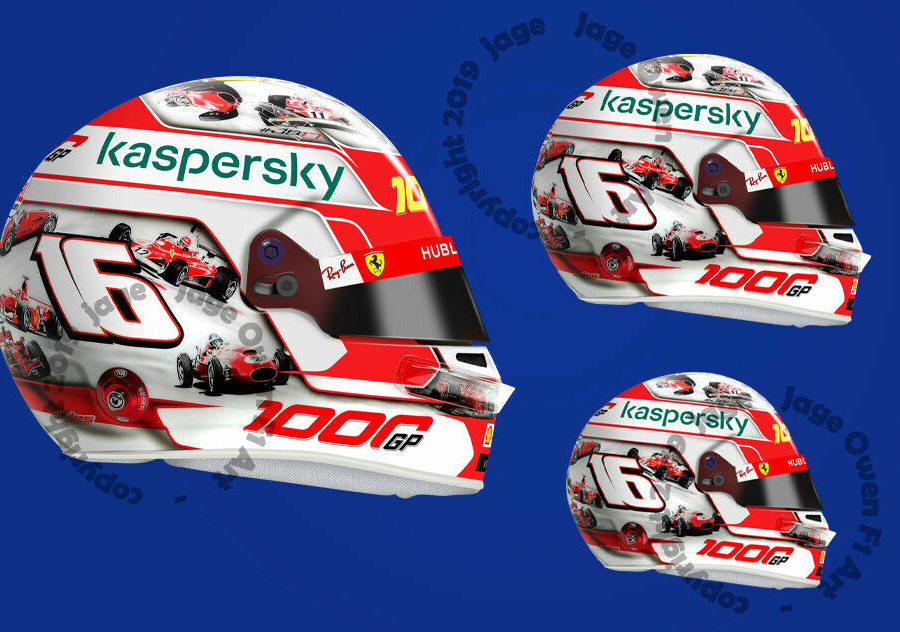 Charles Leclerc Ferrari F1 Helmet Stickers - Scuderia GP Charles Leclerc