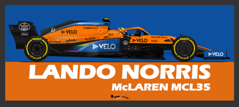 Lando Norris F1 Print McLaren MCL35 2020 - Scuderia GP F1 Art