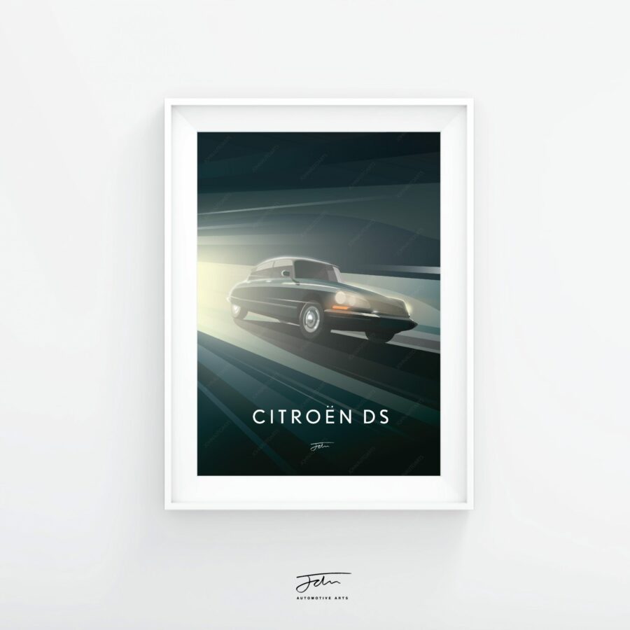 Citroen DS Art Illustration Poster, Artwork, Wallart, Print, Gift, Automotive Automotive