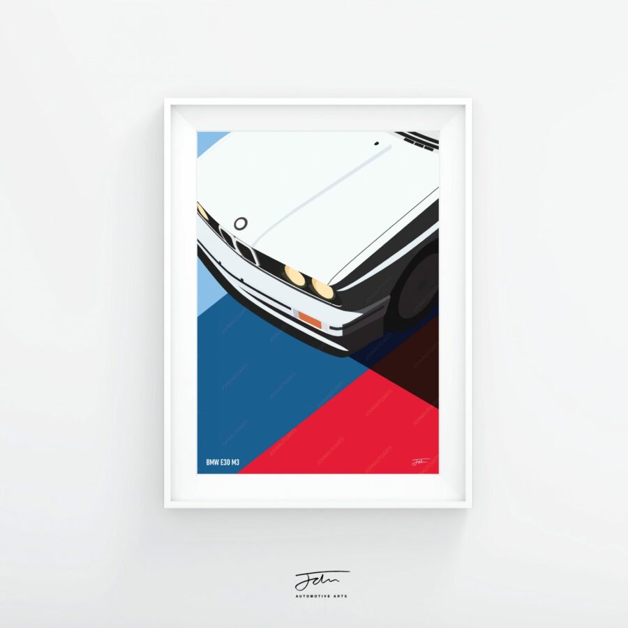 BMW E30 M3 Art Illustration Poster, Artwork, Wallart, Print, Gift, Automotive from the BMW store collection.