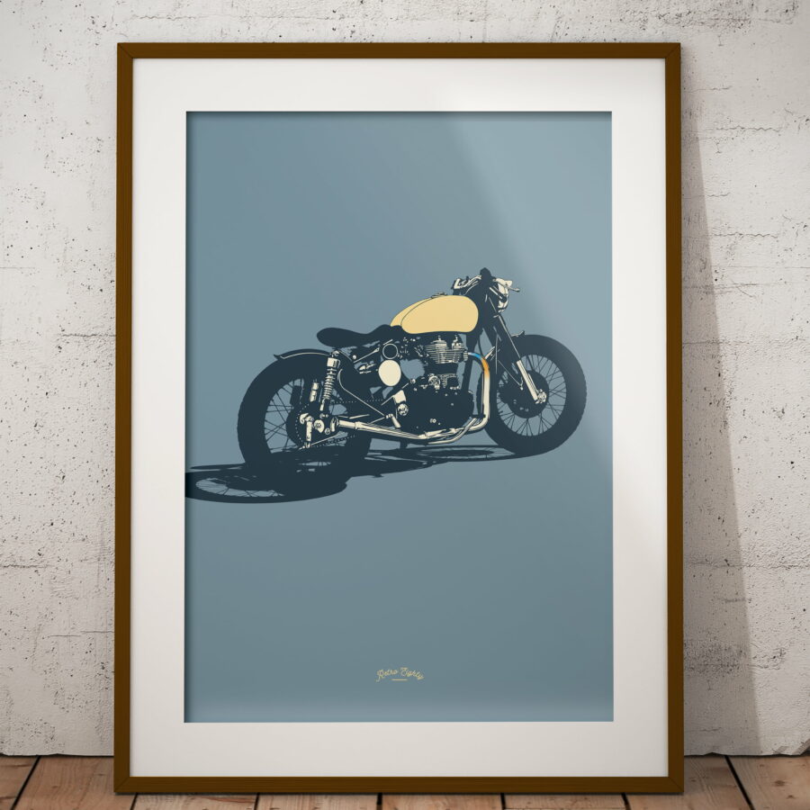 Retro Style Bobber Motorcycle - Poster Print Automotive