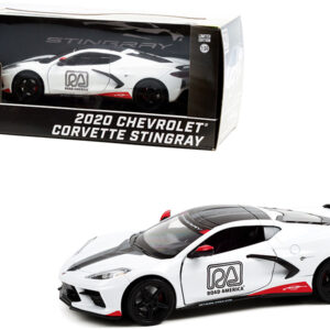 2020 Chevrolet Corvette C8 Stingray Coupe White Official Pace Car "Road America" 1/24 Diecast Model Car by Greenlight  by Diecast Mania