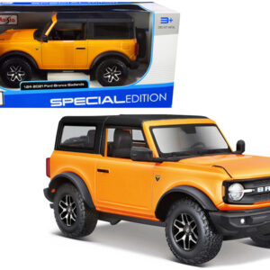 2021 Ford Bronco Badlands Orange Metallic with Black Top "Special Edition" 1/24 Diecast Model Car by Maisto  by Diecast Mania