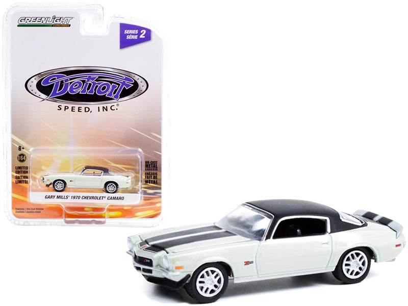 1970 Chevrolet Camaro Z28 (Gary Mills') Light Green Metallic with Black Top and Stripes "Detroit Speed Inc." Series 2 1/64 Diecast Model Car by Greenlight Automotive