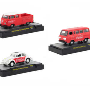 "Coca-Cola" Set of 3 Cars Release 4 Limited Edition to 4800 pieces Worldwide Hobby Exclusive 1/64 Diecast Models by M2 Machines by Diecast Mania