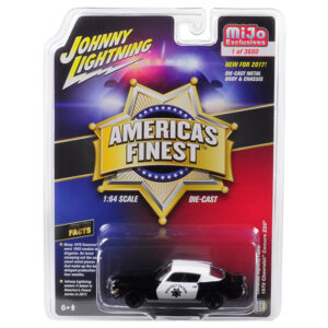 1970 Chevrolet Camaro Z28 California Highway Patrol (CHP) Black and White "America's Finest" Limited Edition to 3600 pieces Worldwide 1/64 Diecast Model Car by Johnny Lightning by Diecast Mania