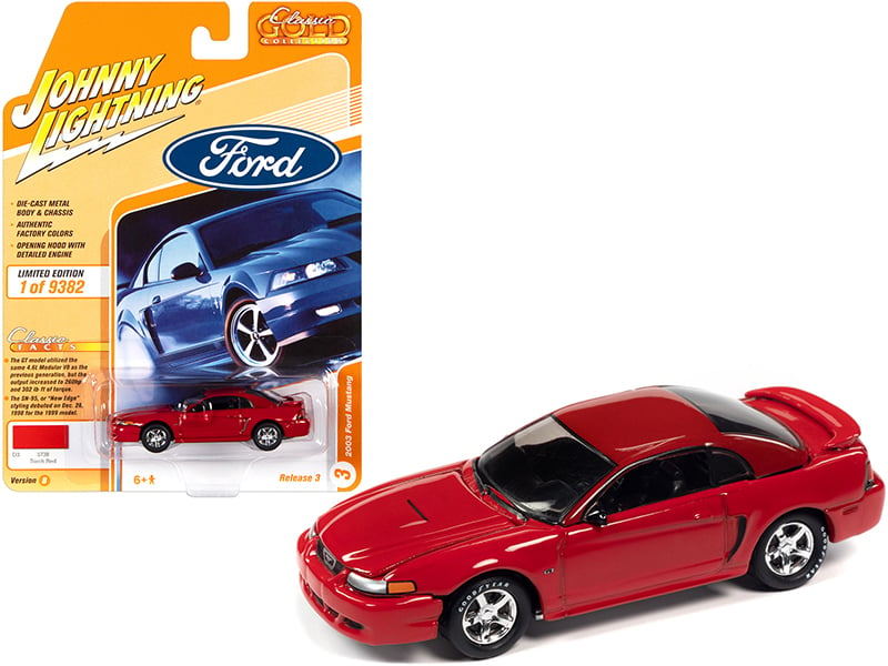 2003 Ford Mustang Torch Red "Classic Gold Collection" Series Limited Edition to 9382 pieces Worldwide 1/64 Diecast Model Car by Johnny Lightning Automotive