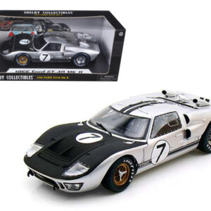 1966 Ford GT-40 MK II #7 Silver 1/18 Diecast Model Car by Shelby Collectibles  by Diecast Mania