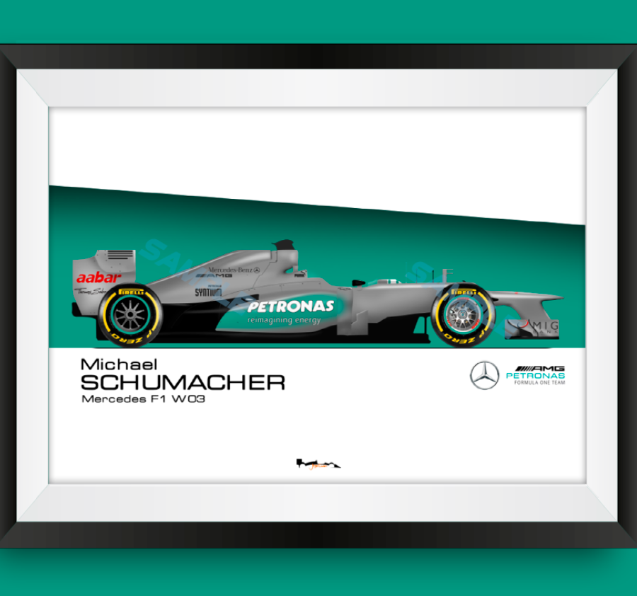 Michael Schumacher Mercedes W03 Print - Scuderia GP F1 Art