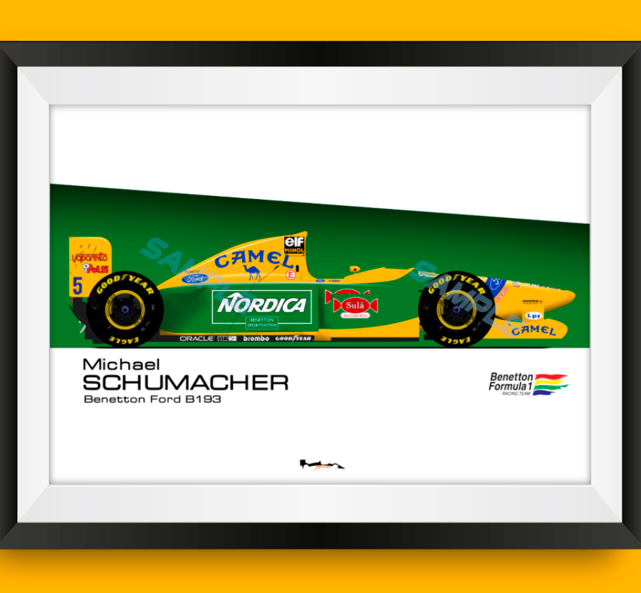 Michael Schumacher Benetton B193 Print - Scuderia GP Benetton F1 Team